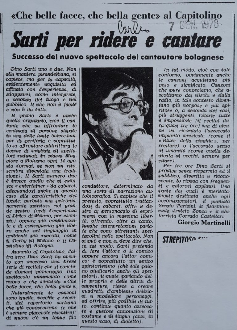 rubriche,il Resto del Carlino,Bologna,Centro Sociale Culturale Foscherara,Rassegna stampa,Dino Sarti