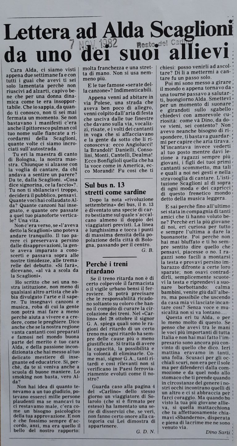 rubriche,il Resto del Carlino,Bologna,Centro Sociale Culturale Foscherara,Rassegna stampa,Dino Sarti