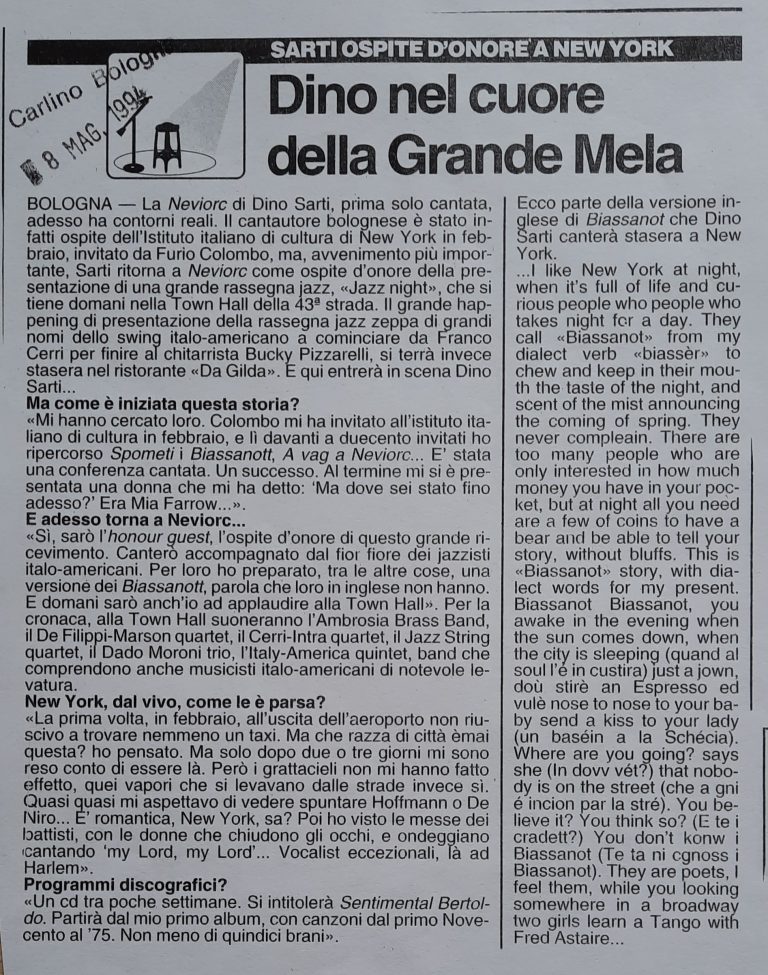 rubriche,il Resto del Carlino,Bologna,Centro Sociale Culturale Foscherara,Rassegna stampa,Dino Sarti